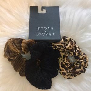 Stone + Locket/Zumiez Leopard/Cord/Mesh Scrunchies